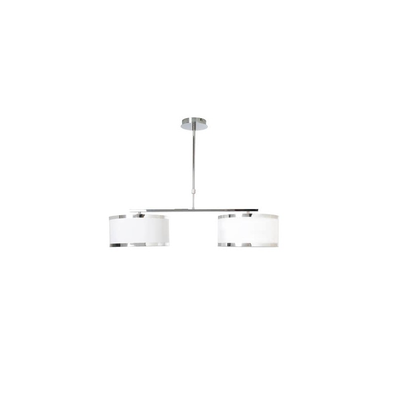 Lámpara Lanzarote cromo/blanco 2xE27 Fabrilamp